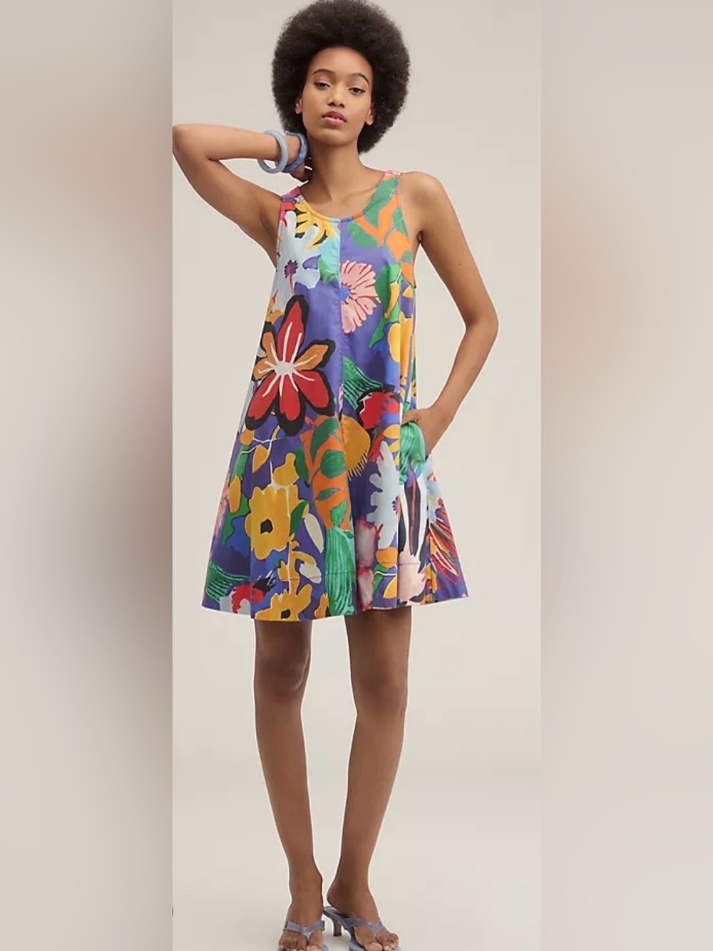 Maeve Multicolor Floral Tank Swing Dress